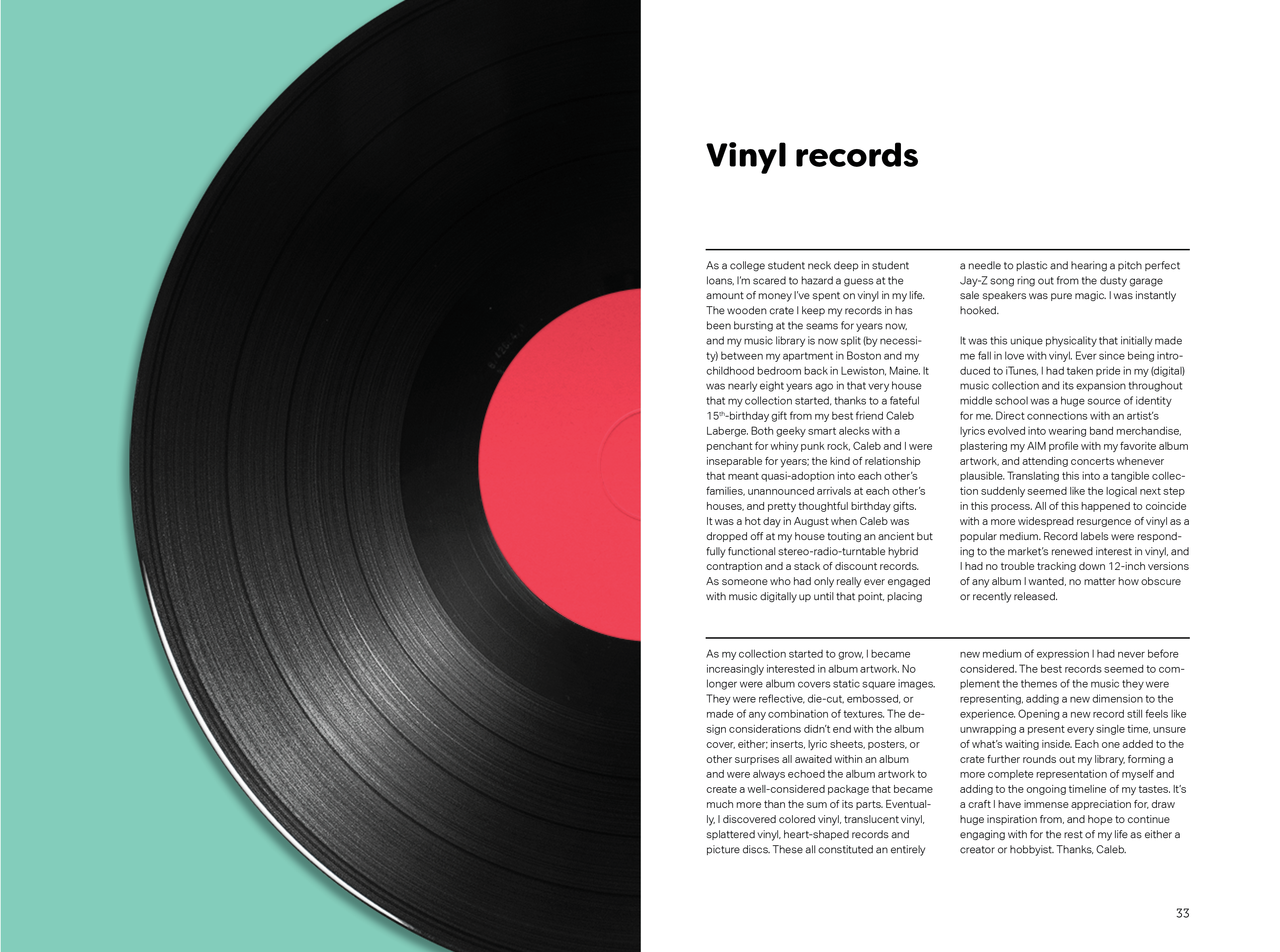 Vinyl spread from Why I Design